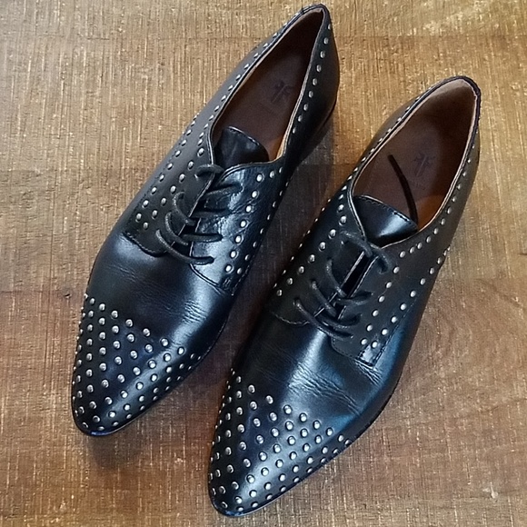 Frye Shoes - FRYE NWOT Black Studded Leather Oxfords 7.5
